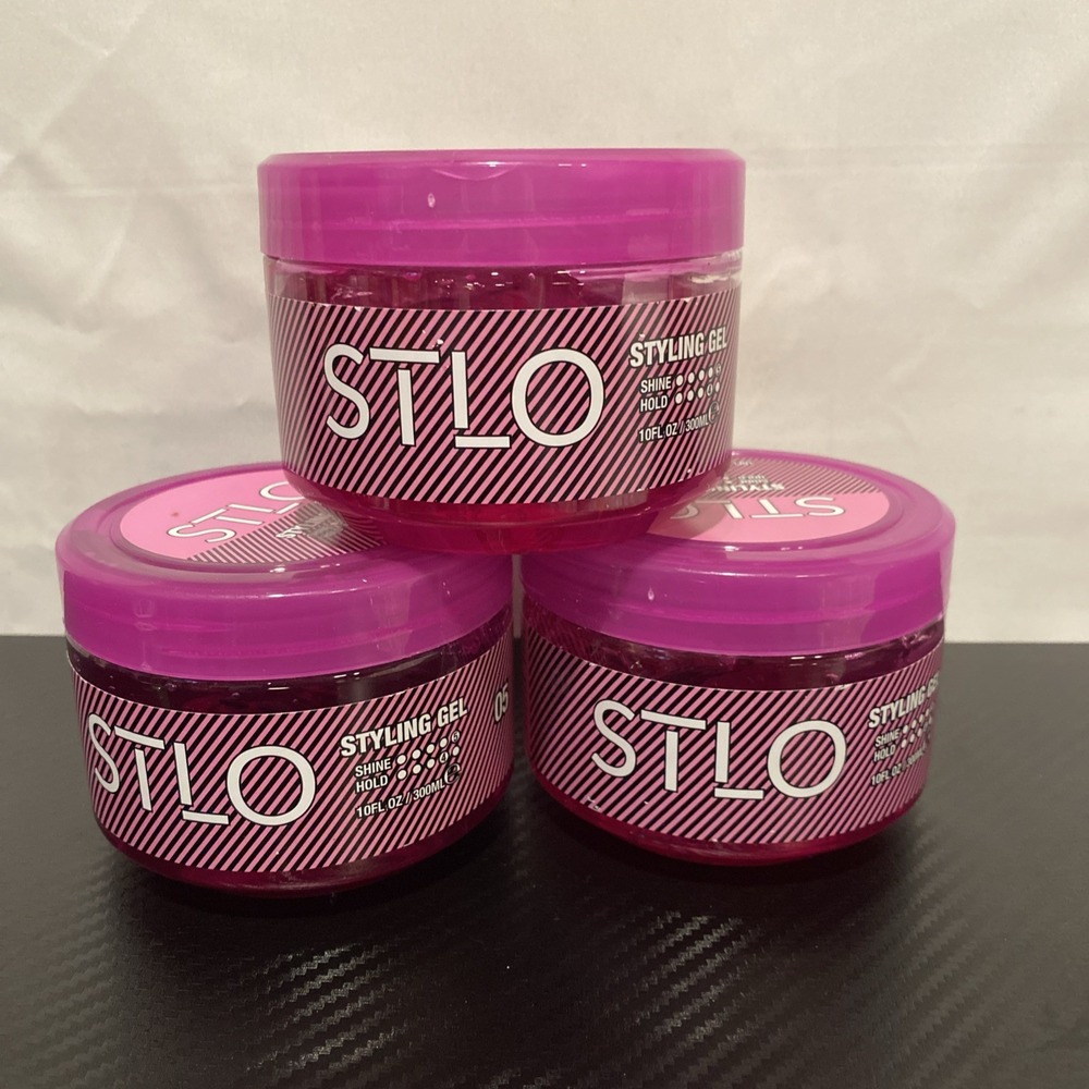 Lot Of 3 STLO Styling Gel 10 Fl. Oz. Pink Jars